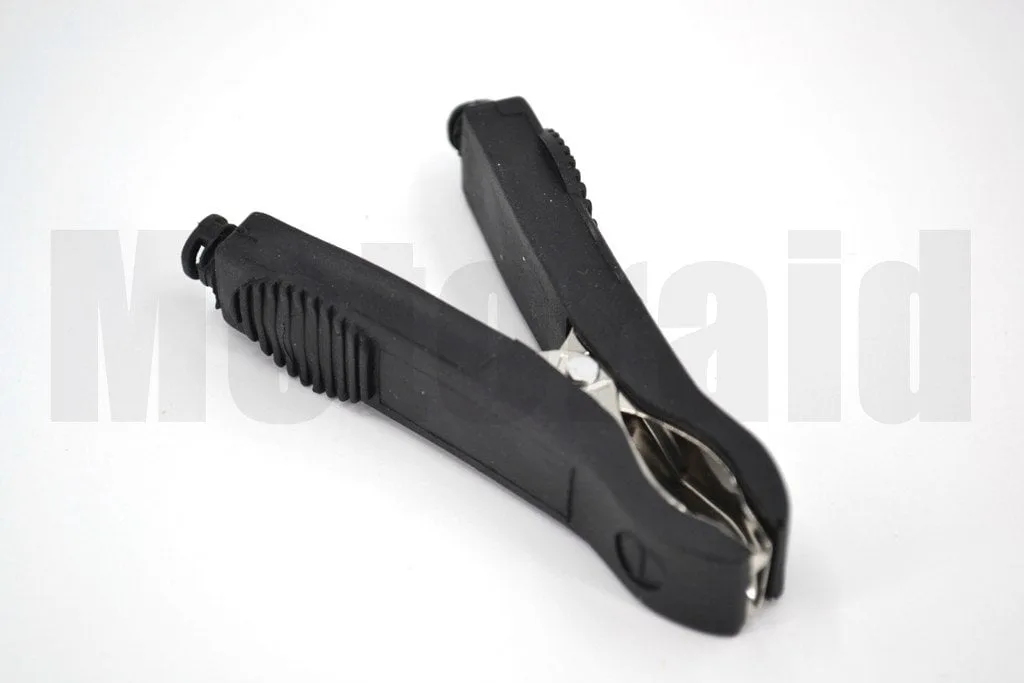 Mini Tam İzole Krokodil Pense Takviye Maşa (-) Siyah Max 6mm² Kablo