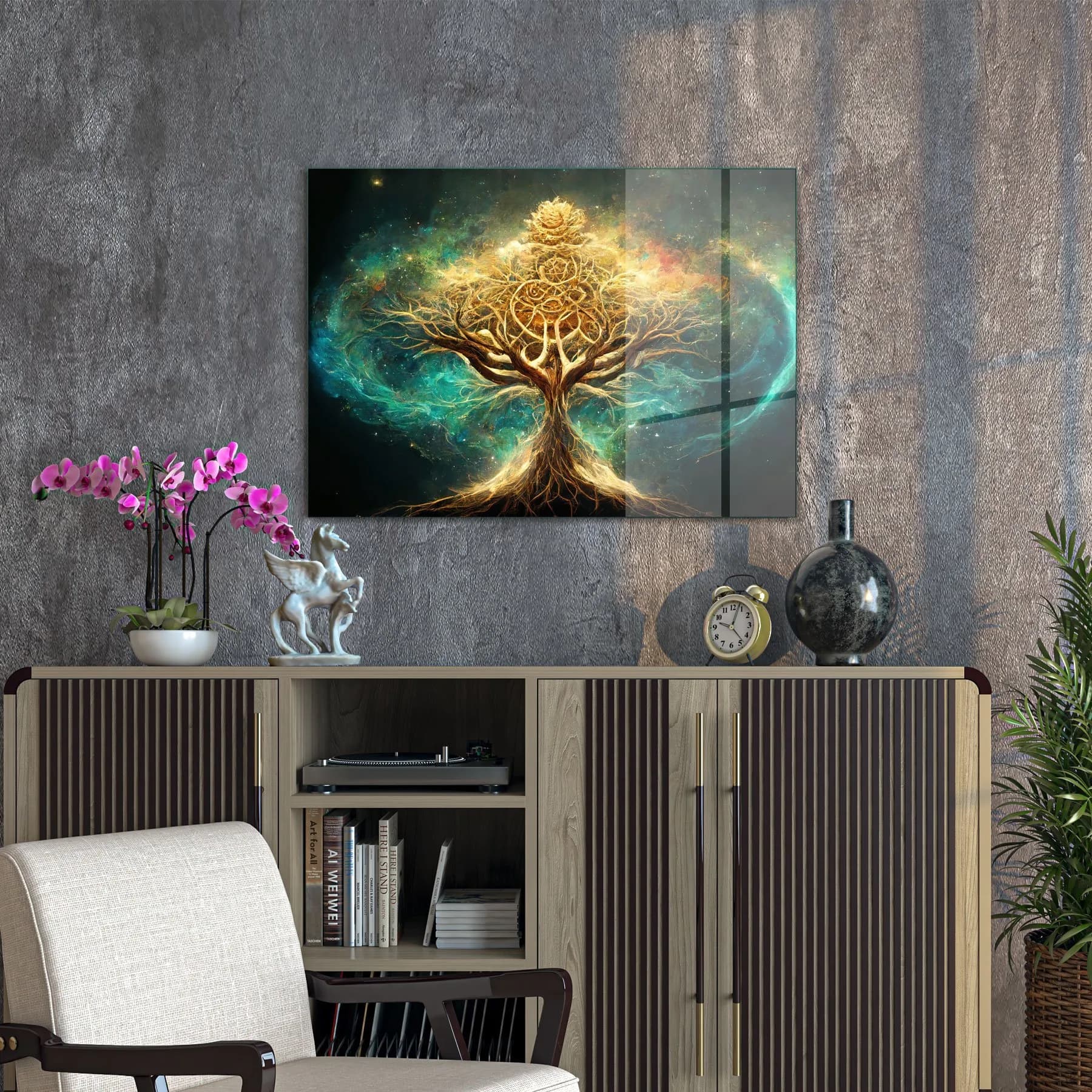 Decovetro Cam Tablo Abstract Hayat Ağacı 50x70 cm