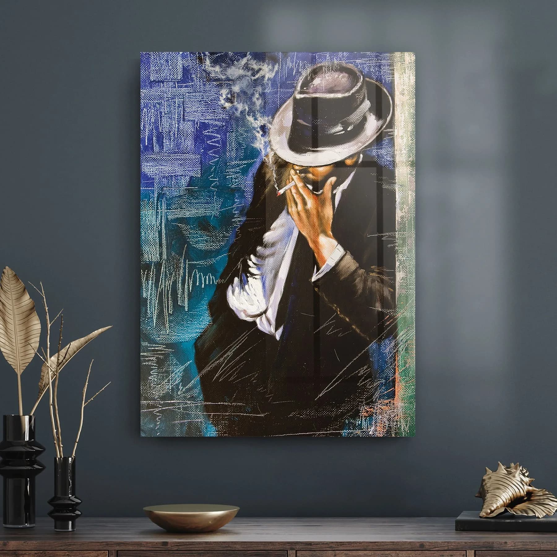 Decovetro Cam Tablo Köşedeki Adam 70x100 cm