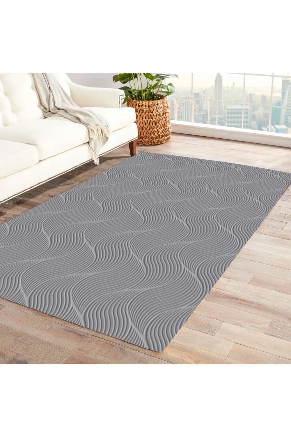 Jassrug Rölyef Halı 150X220 Orla A.Gri