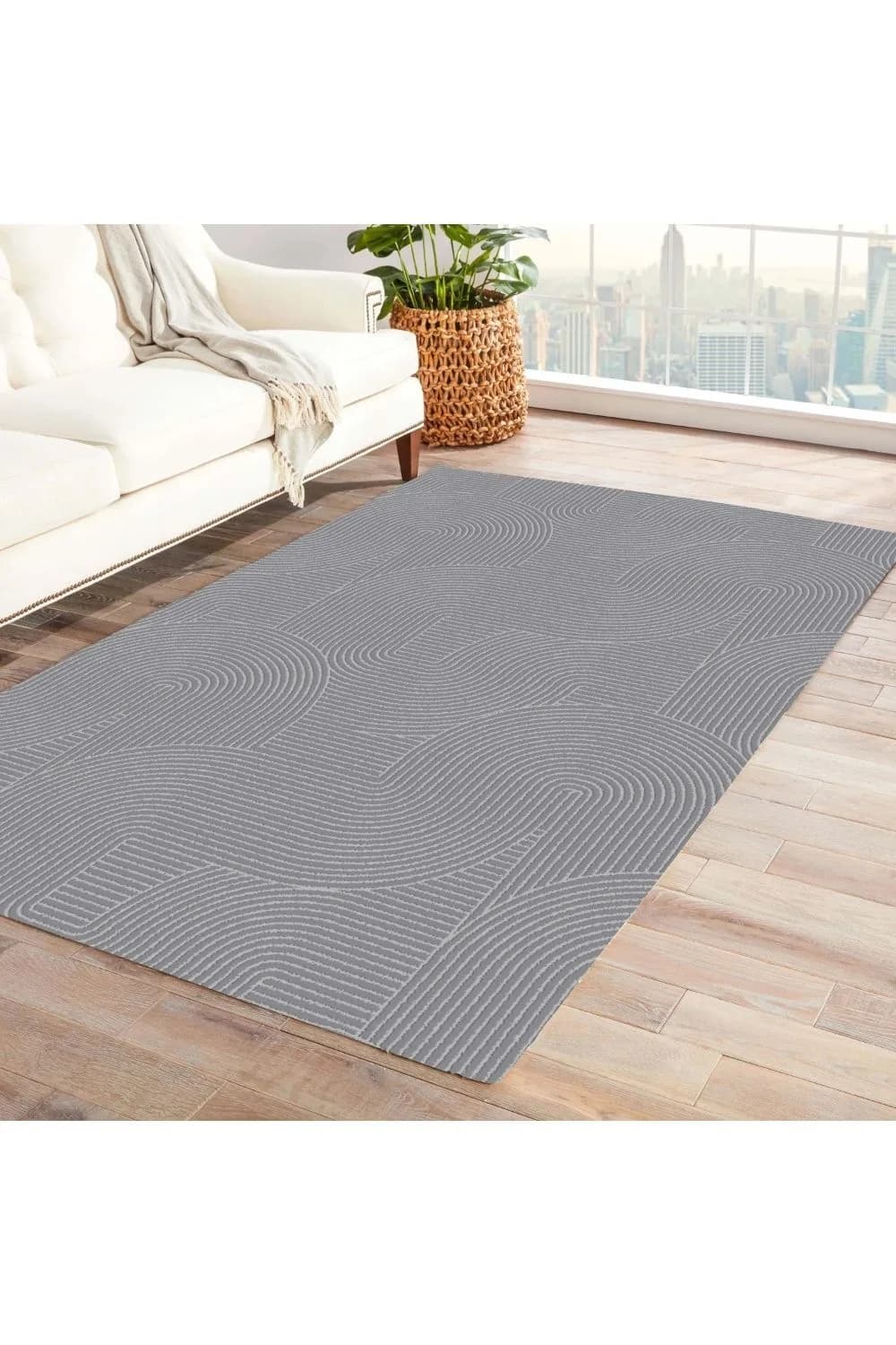 Jassrug Rölyef Halı 150X220 Joy A.Gri