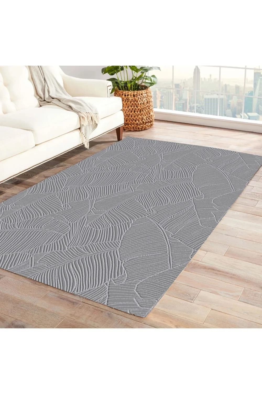 Jassrug Rölyef Halı 150X220 Garden A.Gri