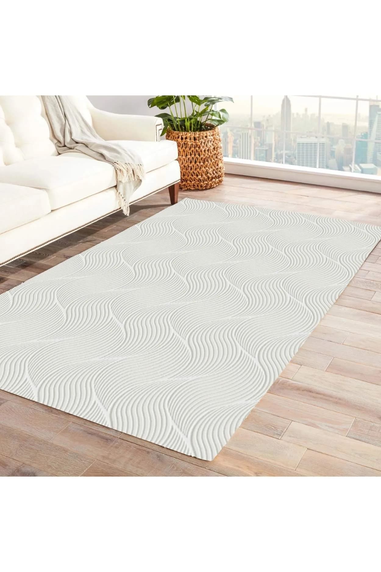 Jassrug Rölyef Halı 80X150 Orla Krem
