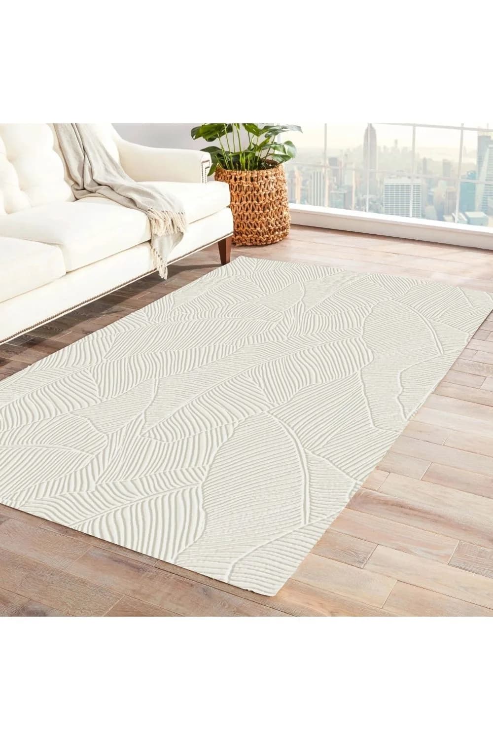 Jassrug Rölyef Halı 80X150 Garden Krem