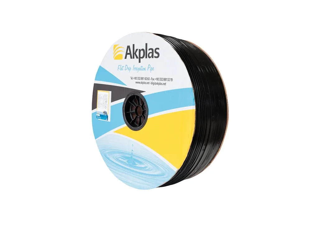 Akplas – Yassı Damlama Sulama Borusu- Ø25 13 Mil 1.6 Lt 030cm Aralıklı Enerji Ak 1000 Metre